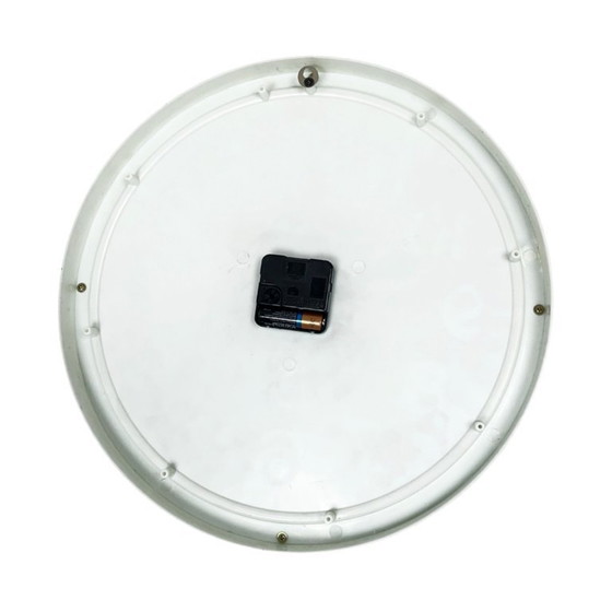 Classic Round Quartz Wall Clock – 1990s, 39 Cm Diameter, In Working Order. – Glass, Plastic (photo 2 of 7)