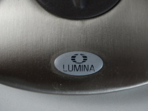 Lumina Marlene Schreibtischlampe, Schreibtischlampen, Glas, Metall, Silber, Vintage (Foto 4 von 9)