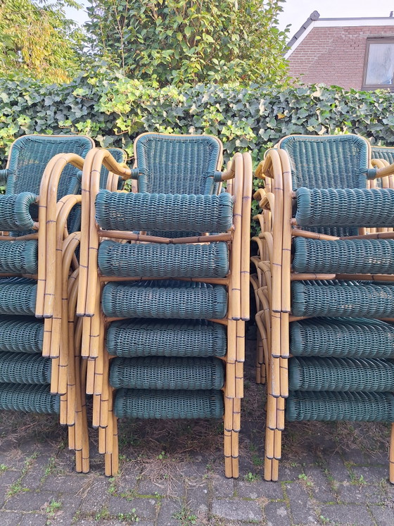 40 Sedie da giardino verdi, rattan, come nuove – Plastic, Aluminium (photo 3 of 5)