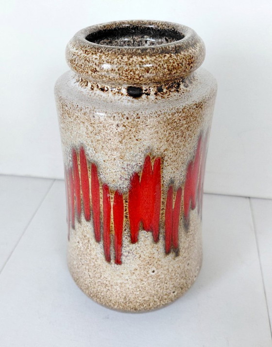 Vase Scheurich 549-21, Décor Lora Flamboyant Rouge, MCM Années 70 – Scheurich W-Germany, Ceramic (photo 10 of 11)