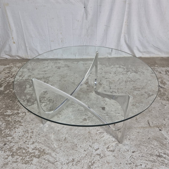 Image 1 of Knut Hesterberg, table basse vintage 1960 verre aluminium