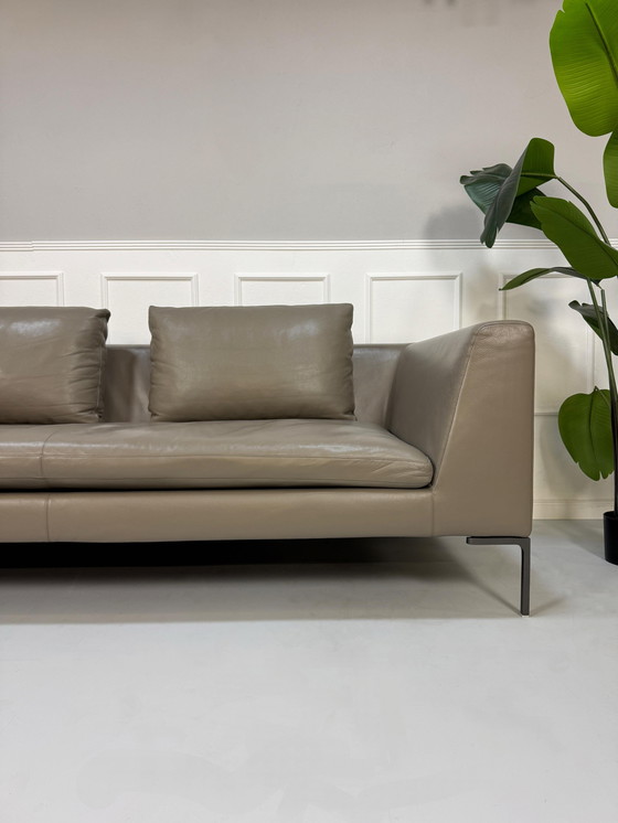 Image 1 of B&B Italia Charles Designer Marken Sofa Leder Couch + Hocker