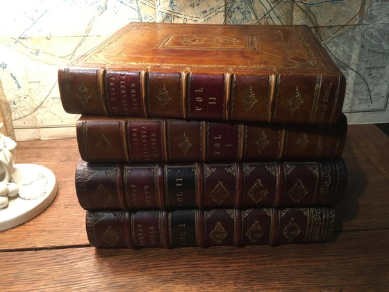 Stacked book ice bucket made of wood and leather – Bowls, Vintage (photo 7 of 13)