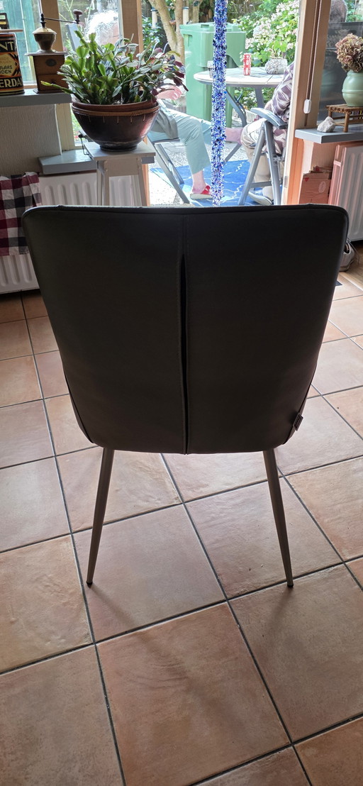 6 sillas de comedor de cuero Movani – eetkamerstoelen, Leather, Metal (photo 2 of 5)