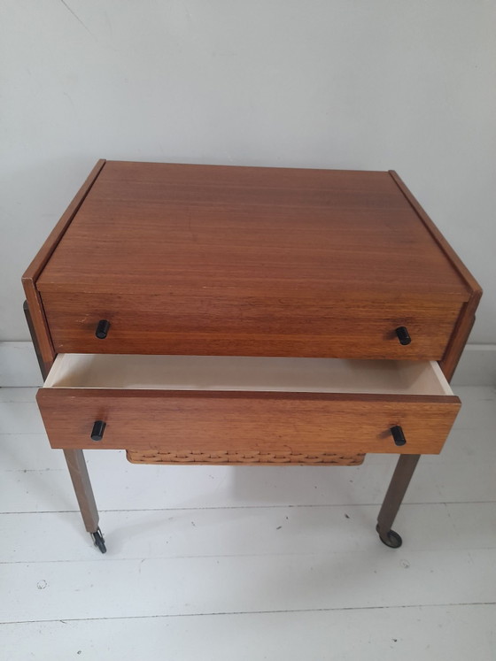 Small Scandinavian Teak Sewing Cabinet 60s – Storage cabinet, Wood (photo 7 of 8)