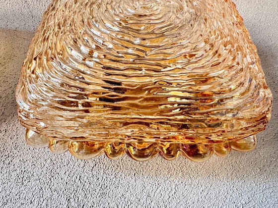 Image 1 of Vintage amber glas muurlampen