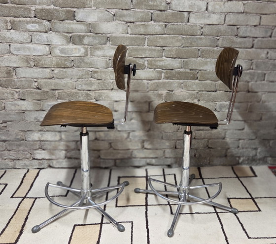 Image 1 of Een paar SE 68 orkeststoelen van Egon Eiermann voor Wilde + Spieth, Duitsland, jaren 70.