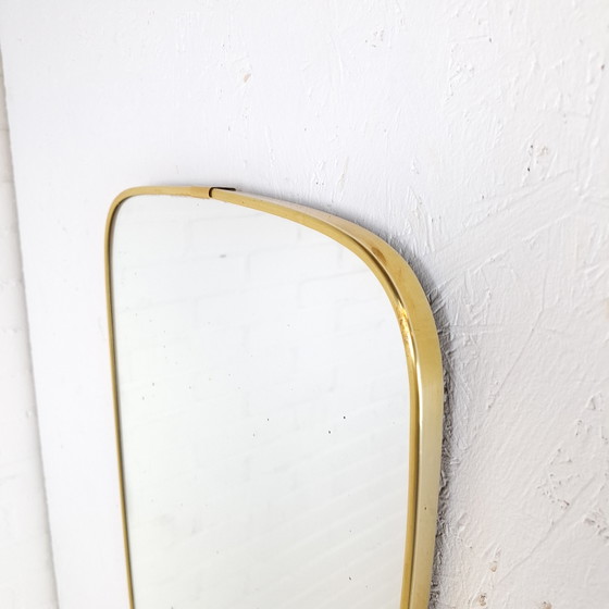 Vintage Spiegel Messing Jaren 60/70 Organisch – Metal, Glass (photo 5 of 9)