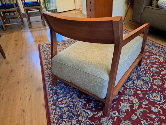 Scandinavische Fauteuil Met Olijfgroene Stoffering – Myka Home, Textile, Wood (photo 3 of 9)