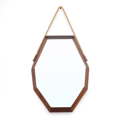 Octagonal Mirror with Teak Frame, 1960s
