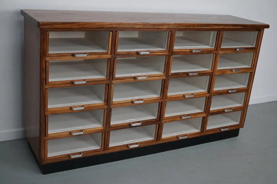 Image 1 of Vetrina/mobiletto da merceria olandese vintage in noce, anni '50