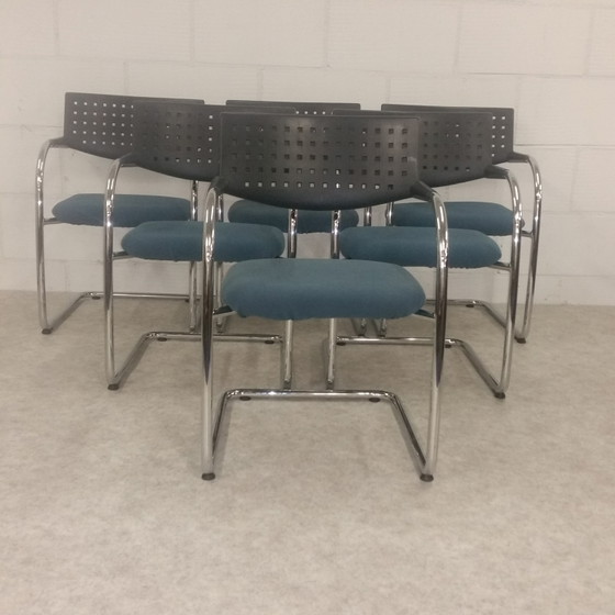 Set of 6 Vitra chairs "Vis-a-Vis" # Antonio Citterio – Dining chairs, Metal, Plastic (photo 3 of 9)