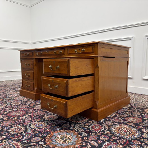 Klassischer englischer Globe Wernicke Schreibtisch – Leather, Wood (photo 14 of 18)