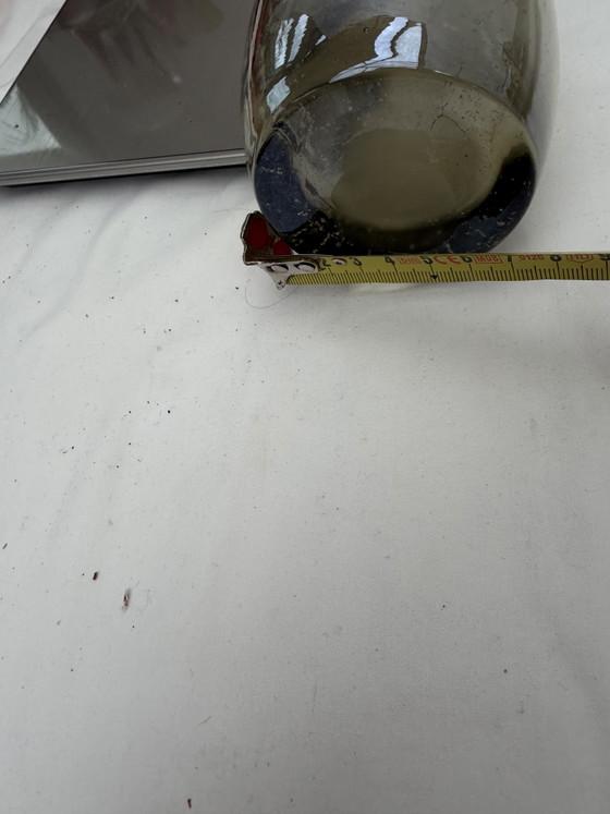 Set of 2 Vintage Mid-Century Soliflore Vases – Smoked Glass with Air Bubbles (37 Cm) (photo 8 of 9)