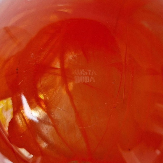 Image 1 of Kosta Boda - Grote maat oranje "Atoll" schaal van Anna Ehrner - 1943gram