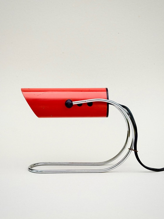 Vintage Space Age "Tube" Table lamp – 1960s/1970s – Arredoluce / Lightolier, Chrome, Metal (photo 6 of 15)
