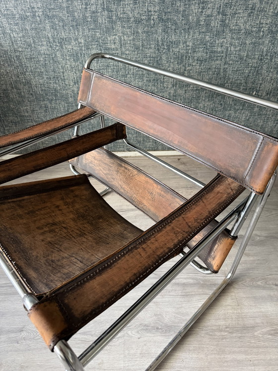 Image 1 of Vintage Marcel Breuer, sedia Wassily, patinata, Italia - anni '60