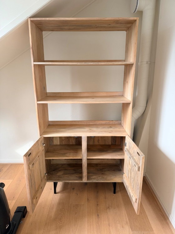 Image 1 of Massief Mango Houten Kast / Boekenkast Met Kastdeuren