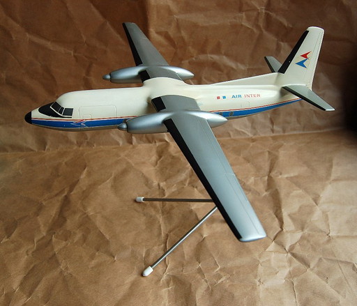Fokker F27 metalen vliegtuig Air Inter Matthijs Verkuyl Agentschap/baliemodel