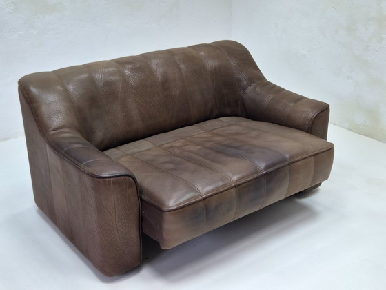 Canapé deux places DS 44 en cuir marron Buffalo de De Sede – Canapés 2 places, Leather (photo 8 of 15)