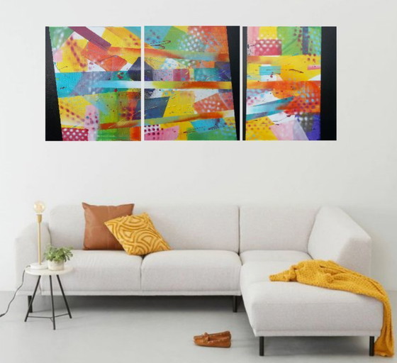 Image 1 of Pastoral - 2Luss'Art - Triptych 140 x 55 cm - Free Insured Delivery (Depending on Country)