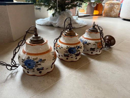 Vintage Keramik-Pendelleuchten in gutem Zustand