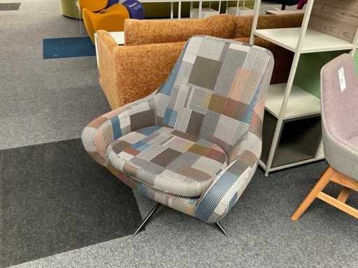Softline Noomi Swivel Armchair – Maharam Assembled Check – Multicolor – Swivel chairs, Cotton, Metal (photo 5 of 6)