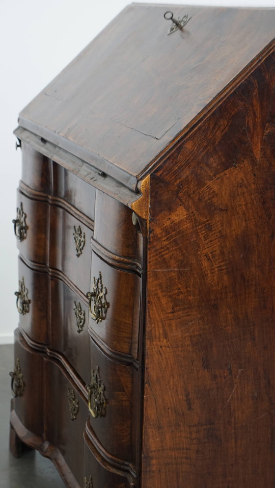 Image 1 of Secrétaire/meuble à tiroirs ancien en chêne de la fin du XVIIIe siècle