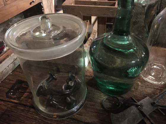 Vaso da confettura in vetro antico – Armadi contenitori, Cristallo, Vintage (photo 9 of 11)