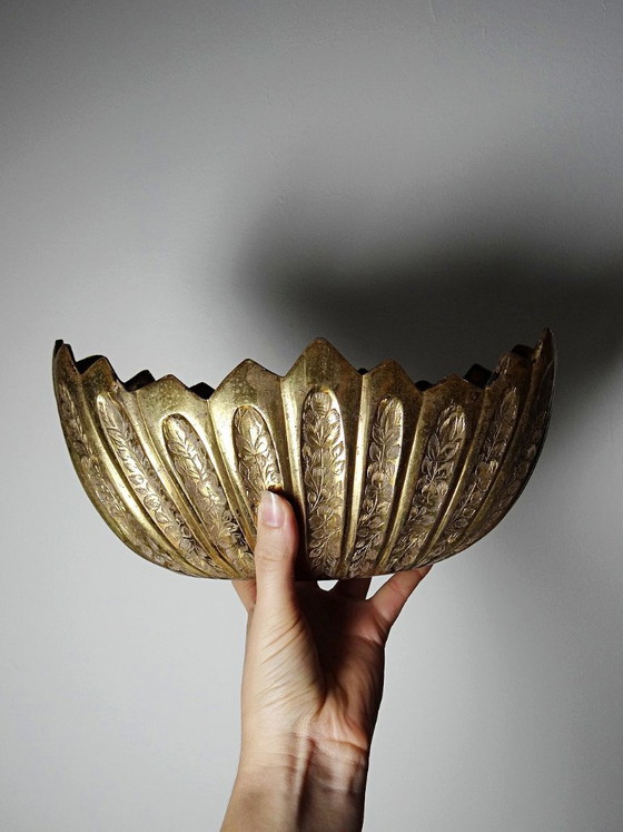 Antique Indian planter in engraved brass, circa 1920-1940 – Artisanat, Decorative Objects (photo 3 of 13)