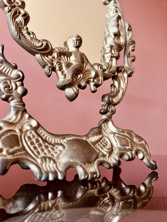 Image 1 of 🩶 Miroir/miroir de coiffeuse rococo en fonte italienne 🩶