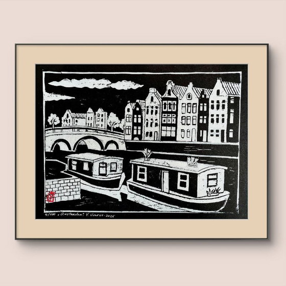 Image 1 of Amsterdam Diptych – A3 Linocut Prints