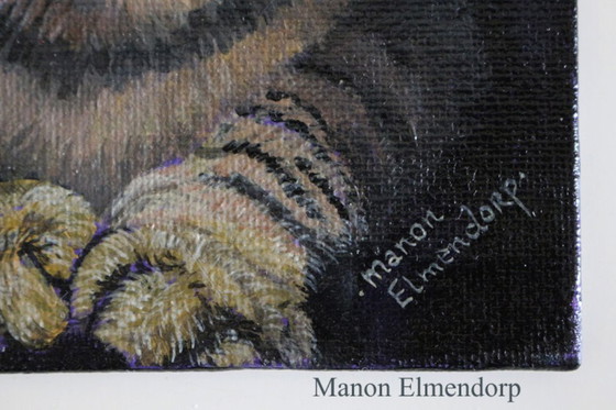 Image 1 of Retrato original de gato pintado a mano, 18 x 13 cm. Obra de arte.