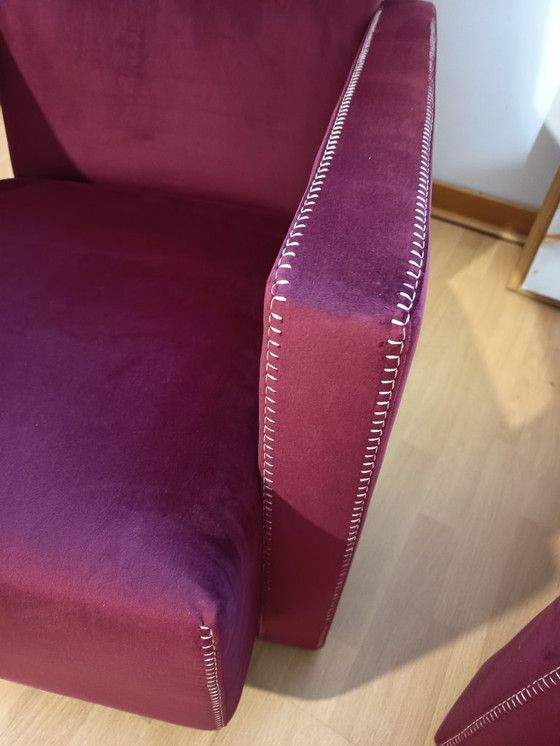 Image 1 of CASSINA 2X Poltrone 637 UTRECHT  (NUOVE MAI USATE) in Velluto 13L Ortigia/Plum con Cuciture in filo Naturale a punta Cavallo