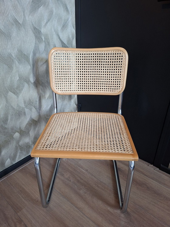 2 Sedie Cesca (B32 & B64) - Marcel Breuer, Made in Italy, Sedie da pranzo, Legno, Cromo, Beige (foto 9 di 11)