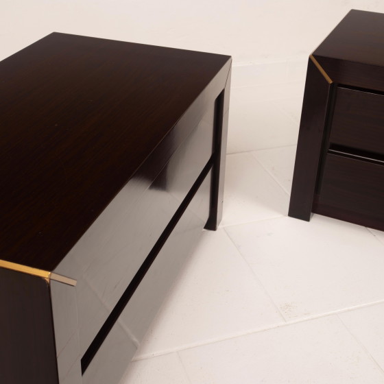 Paire de tables de nuit en palissandre d'Afrique et laiton pour Fratelli Turri – Gorgoni, Wood (photo 6 of 19)