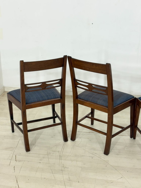 Set di 4 bellissime sedie da pranzo di design inglese | Sedia da scrivania | Sedia in mogano | Sedia vintage (photo 6 of 16)