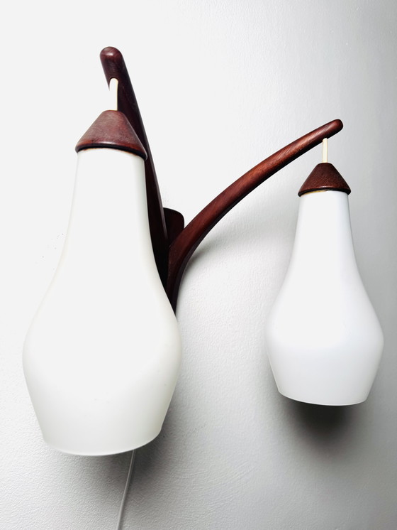 Image 1 of lampada da parete a doppio braccio di UNO & ÖSTEN KRISTIANSSON per LUXUS, SVEZIA, 1960