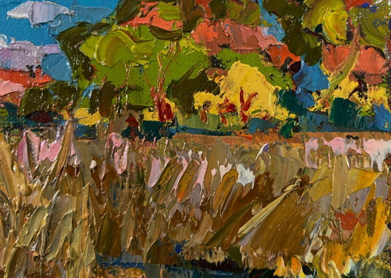 Image 1 of Original Oil Painting Summer River Landscape Silence of the water