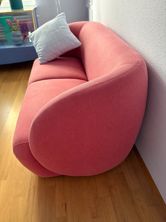 Sofacompany Sofa Retro Space Age 1960s / 1970s Organic / Biomorphic Design NEW, 2 seaters, Cotton, Pink (photo 3 of 7)