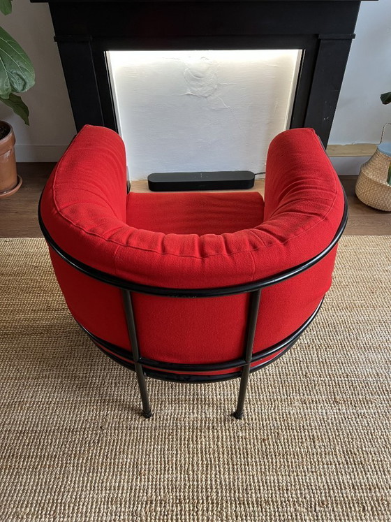 Image 1 of Poltrona lounge vintage Harvink – Struttura in metallo pesante – Design olandese – Pieghettata