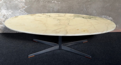 Vintage Coffee Table Marble Chrome