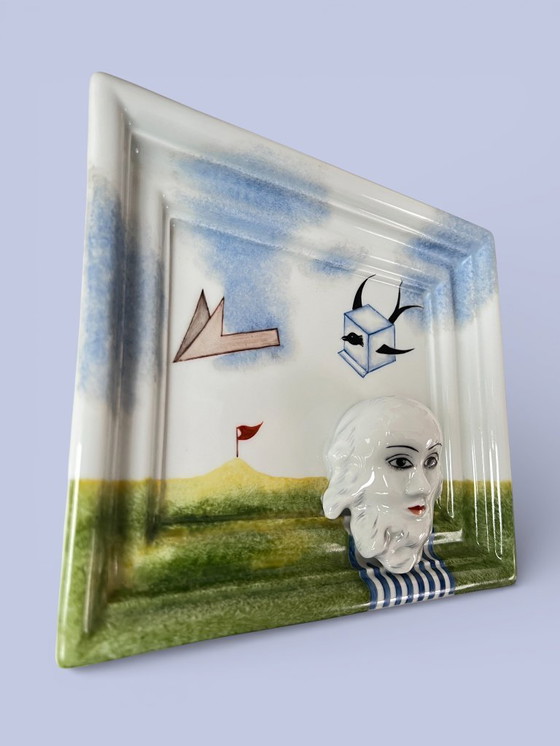 Image 1 of Surrealist porcelain wall plaque, Royal Dux, Czechoslovakia 1980s