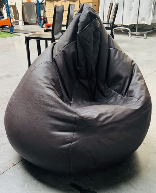 1x Vintage Lederen Pouf