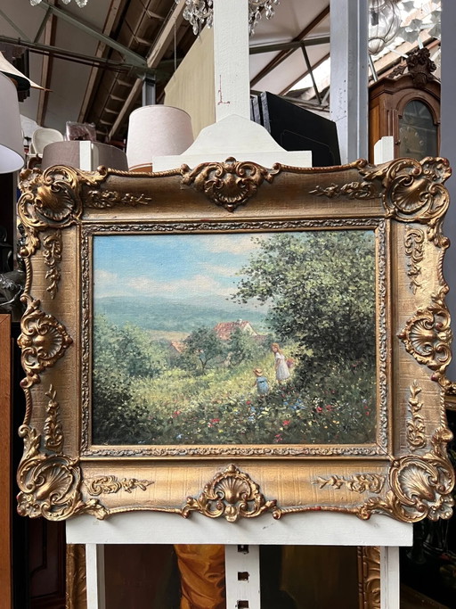 Painting Children on a walk – schilderijen tekeningen, Wood (photo 2 of 9)