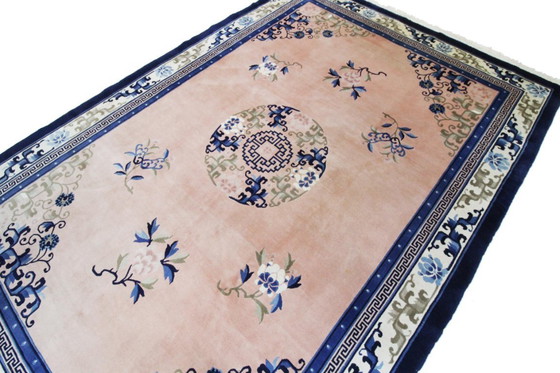 Image 1 of Tapis ancien chinois de style pékinois, noué à la main, 307 x 212 cm, en excellent état.