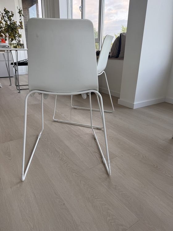 Image 1 of 4x white Bonaldo dining chairs ‘Lei’ 