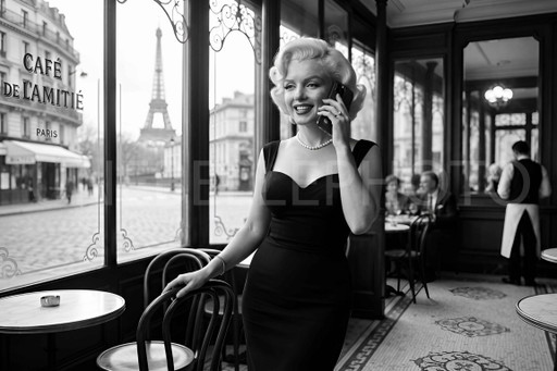 Foto Impresa / Edición Limitada / Decoración Original / Cuadros Decorativos / Marylin / Café de Paris
