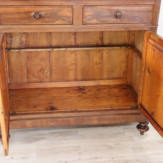 Credenza con vetrina in legno con ante in vetro, Italia Metà XIX secolo, Credenze con vetrina, Marrone (foto 10 di 15)
