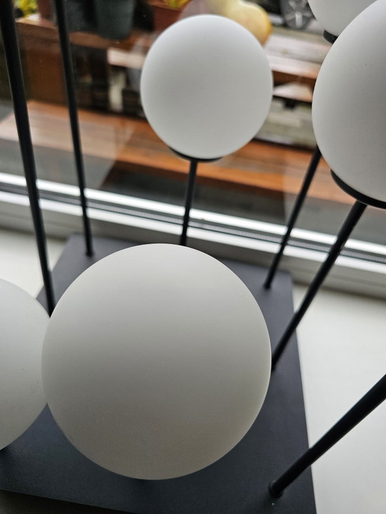 Plafoniera nera con vetro opalino, 9 luci – Plafoniere, Metallo (photo 4 of 8)